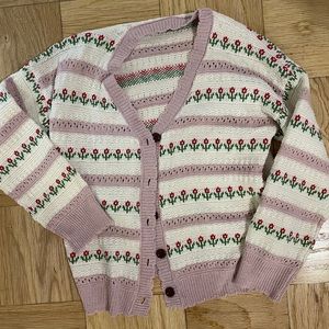 Cottagecore knit sweater cardigan